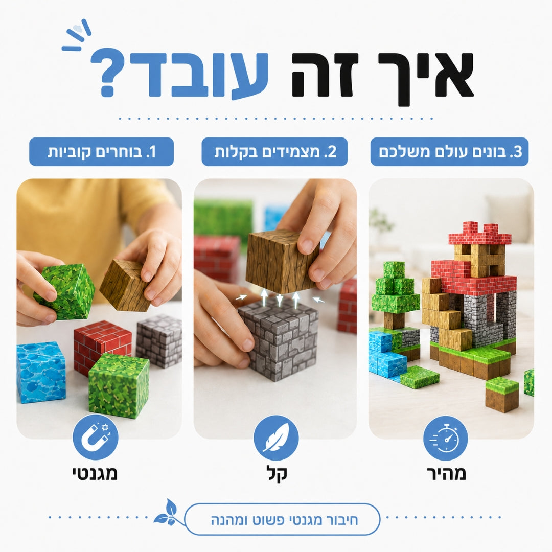 קוביות הקסם - משחק הרכבה מגנטי